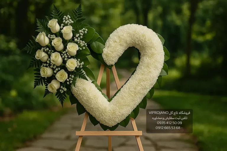 تصویر تاج گل افتتاحیه قلبی