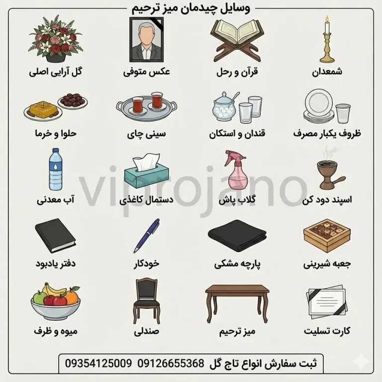 گل آرایی میز ترحیم