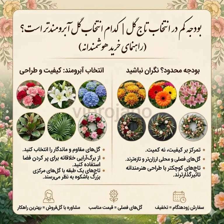 بودجه کم در انتخاب تاج گل