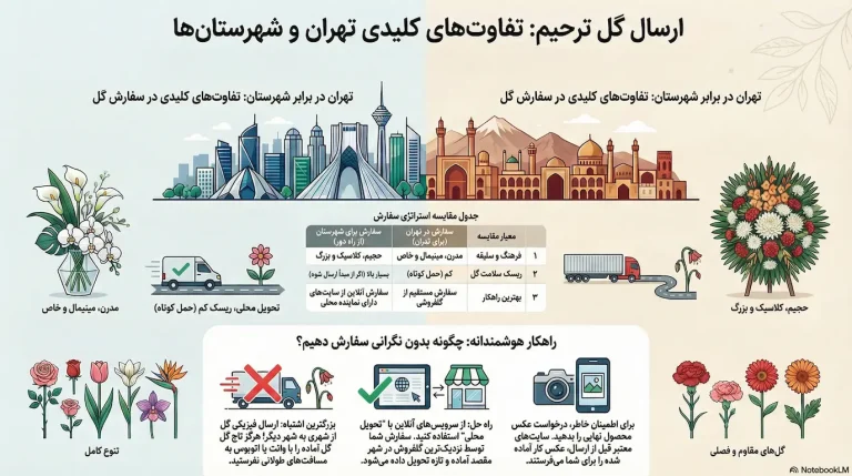 راهنمای ارسال تاج گل به تهران یا شهرستان
