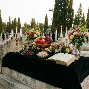 چیدمان وسایل سر مزار